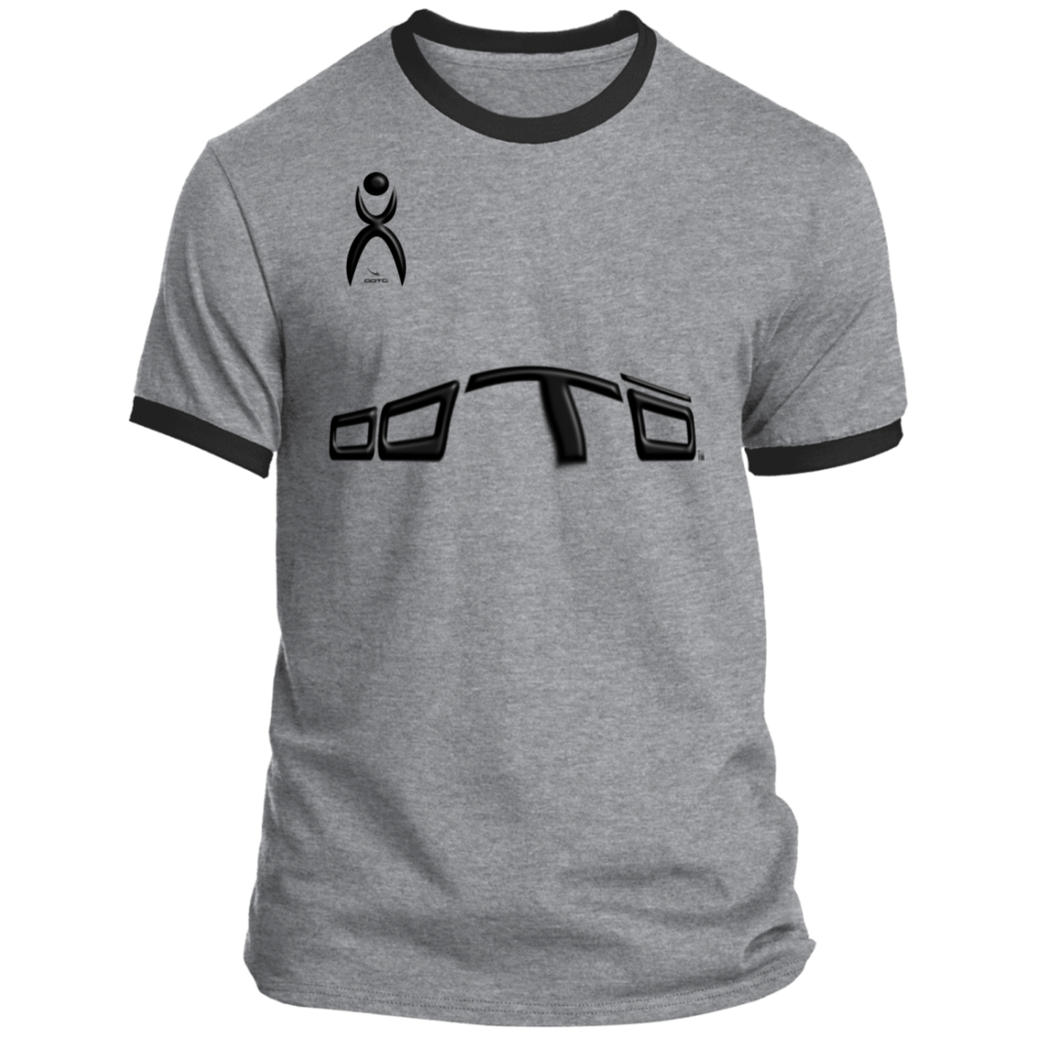 DISTORTED WITH GLYPHIC BK PC54R Ringer Tee - 7 COLORS -