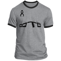 Thumbnail for DISTORTED WITH GLYPHIC BK PC54R Ringer Tee - 7 COLORS -