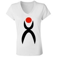 Thumbnail for GLYPHIC EN BLACK AND RED NO DASH - B6005 Ladies' Jersey V-Neck T-Shirt - 1 COLOR -