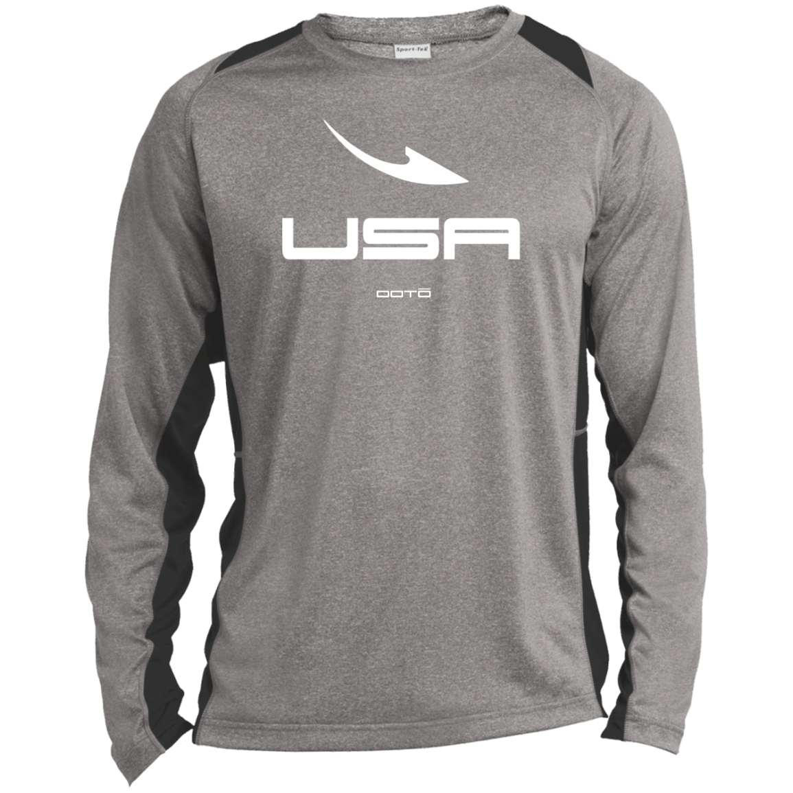 USA OOTO DASH EN  WHITE - ST361LS Long Sleeve Heather Colorblock Performance Tee - 4 COLORS -