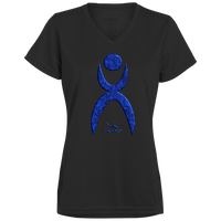 Thumbnail for GLYPHIC EN DEEP BLUE - 1790 Ladies’ Moisture-Wicking V-Neck Tee - 1 COLOR -