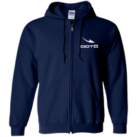 Thumbnail for OOTO - DASH EN WHITE - G186 Zip Up Hooded Sweatshirt - 3 COLORS -