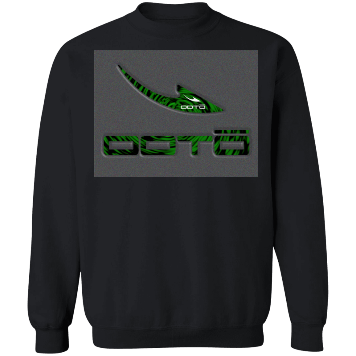 OOTO - STENCIL NOISE GRAY GREEN OVER DARK TUNNEL GN - Z65 Crewneck Pullover Sweatshirt - 3 COLORS -