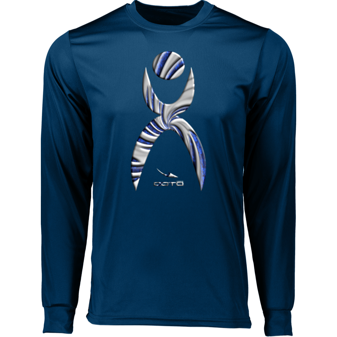 GLYPHIC EN DEEP BLUE WITH NEW GALLACTIC FENCE - 788 Long Sleeve Moisture-Wicking Tee - 5 COLORS -