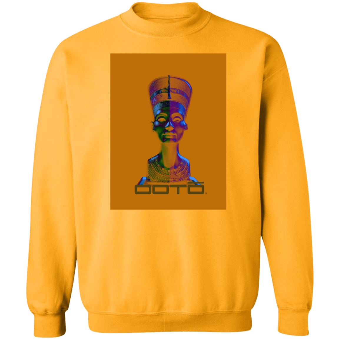 OOTO - NEFERTITI X ANCIENT ARTIST UNKNOWN X OOTO IN HALF YELLOW MET - Z65 Crewneck Pullover Sweatshirt - 5 COLORS -