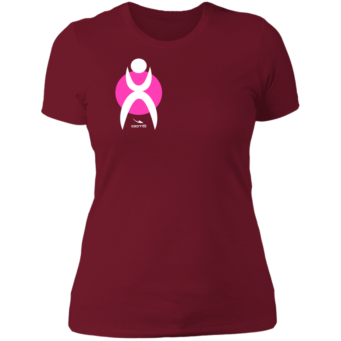 GLYPHIC EN WHITE ON PINK CIRCLE - NL3900 Ladies' Boyfriend T-Shirt - 6 COLORS -