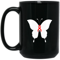 Thumbnail for OOTO - BUTTERFLY  EN WHITE -  RED GLYPHIC - BM15OZ 15 oz. Black Mug - 1 COLOR -