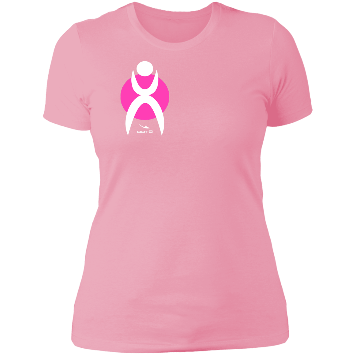 GLYPHIC EN WHITE ON PINK CIRCLE - NL3900 Ladies' Boyfriend T-Shirt - 6 COLORS -