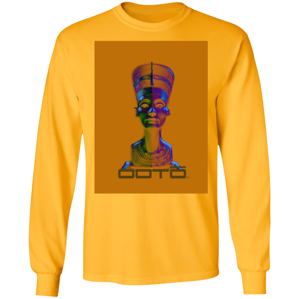 NEFERTITI X ANCIENT ARTIST UNKNOWN X OOTO IN HALF YELLOW MET - G240 LS Ultra Cotton T-Shirt - 5 COLORS -