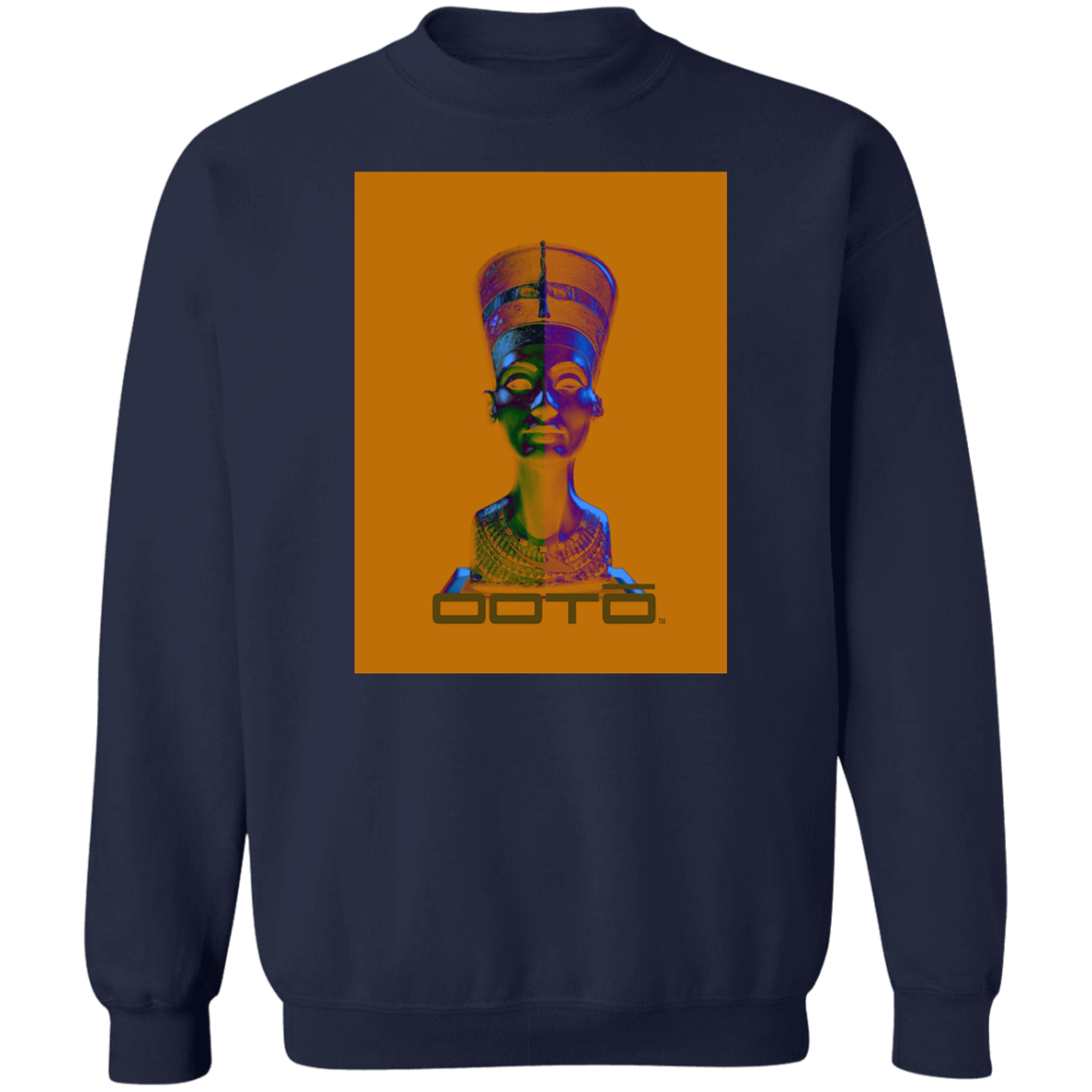 OOTO - NEFERTITI X ANCIENT ARTIST UNKNOWN X OOTO IN HALF YELLOW MET - Z65 Crewneck Pullover Sweatshirt - 5 COLORS -