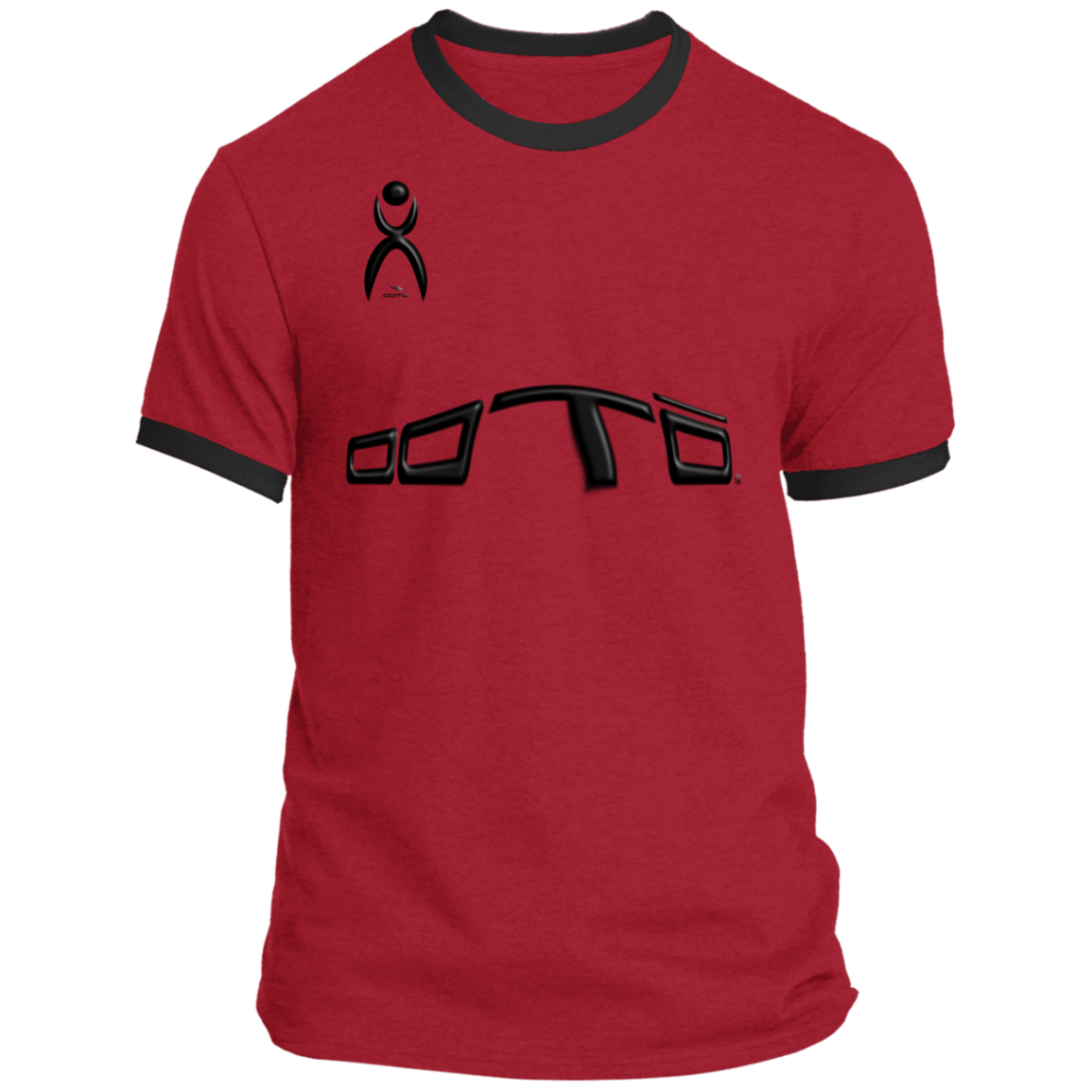 DISTORTED WITH GLYPHIC BK PC54R Ringer Tee - 7 COLORS -