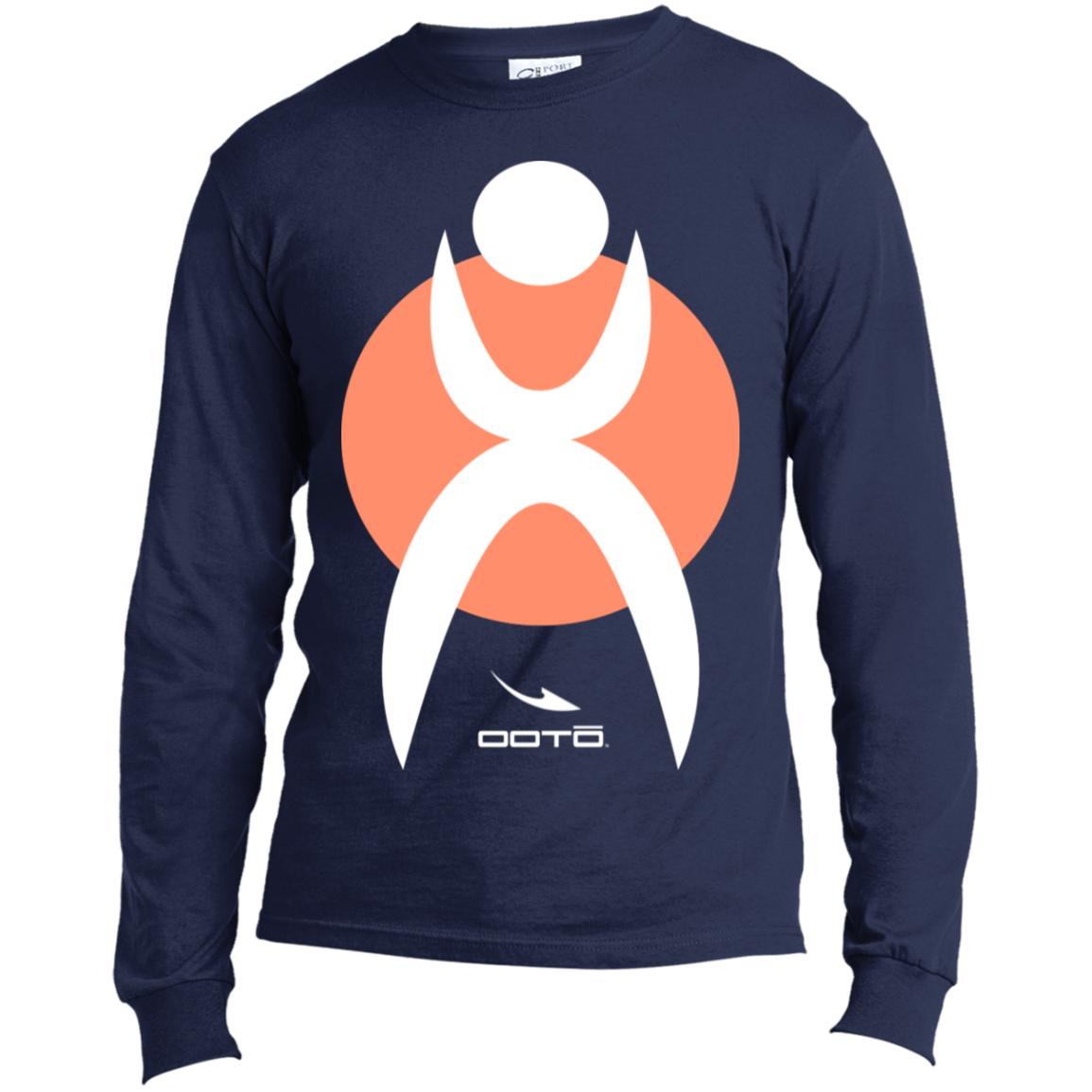 GLYPHIC EN WHITE OVER NPD ORANGE CIRCLE - USA100LS Long Sleeve - 2 COLORS -