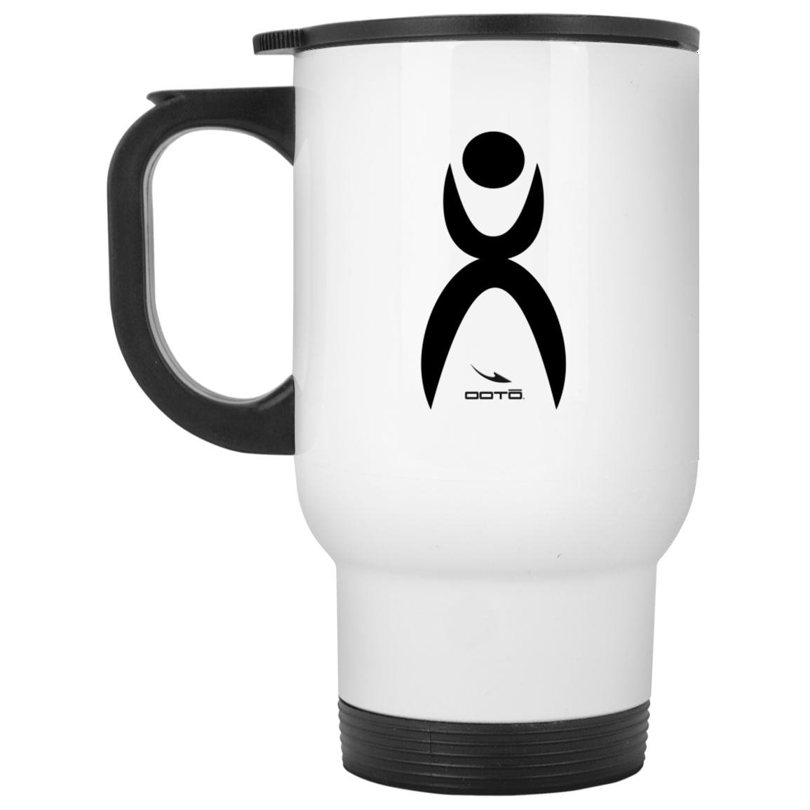 OOTO - GLYPHIC EN BLACK - XP8400W White Travel Mug - 1 COLOR -