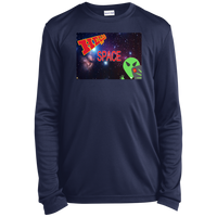 Thumbnail for AL -Hello from SPACE - selfie - postcard -  YST350LS Youth Long Sleeve Performance Tee - 3 COLORS -