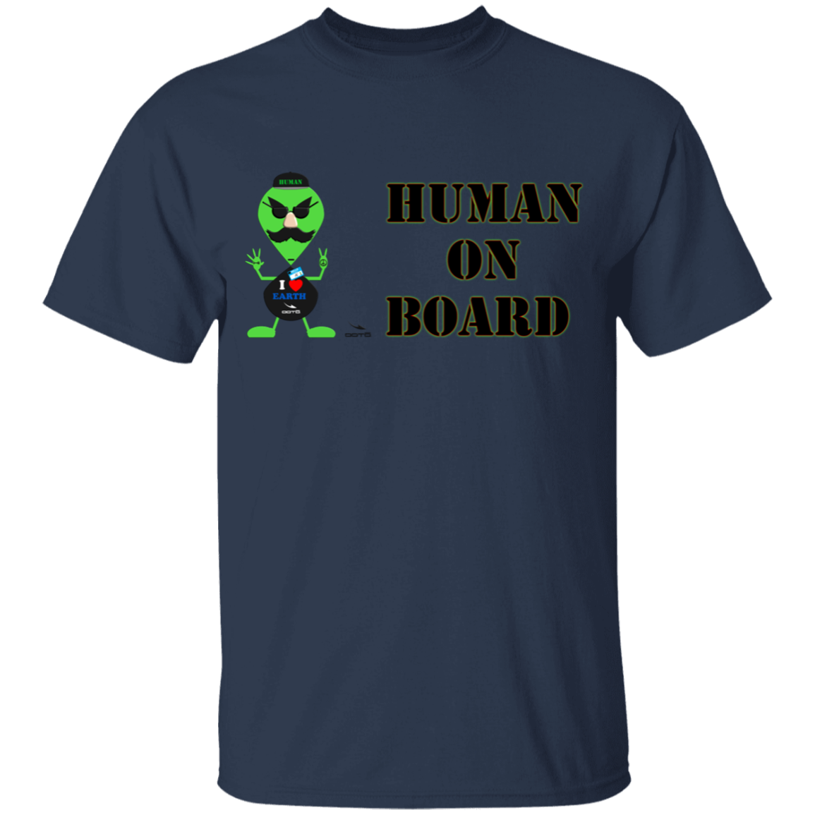 OOTO - AL- HUMAN ON BOARD G500B Youth 5.3 oz 100% Cotton T-Shirt - 10 COLORS -