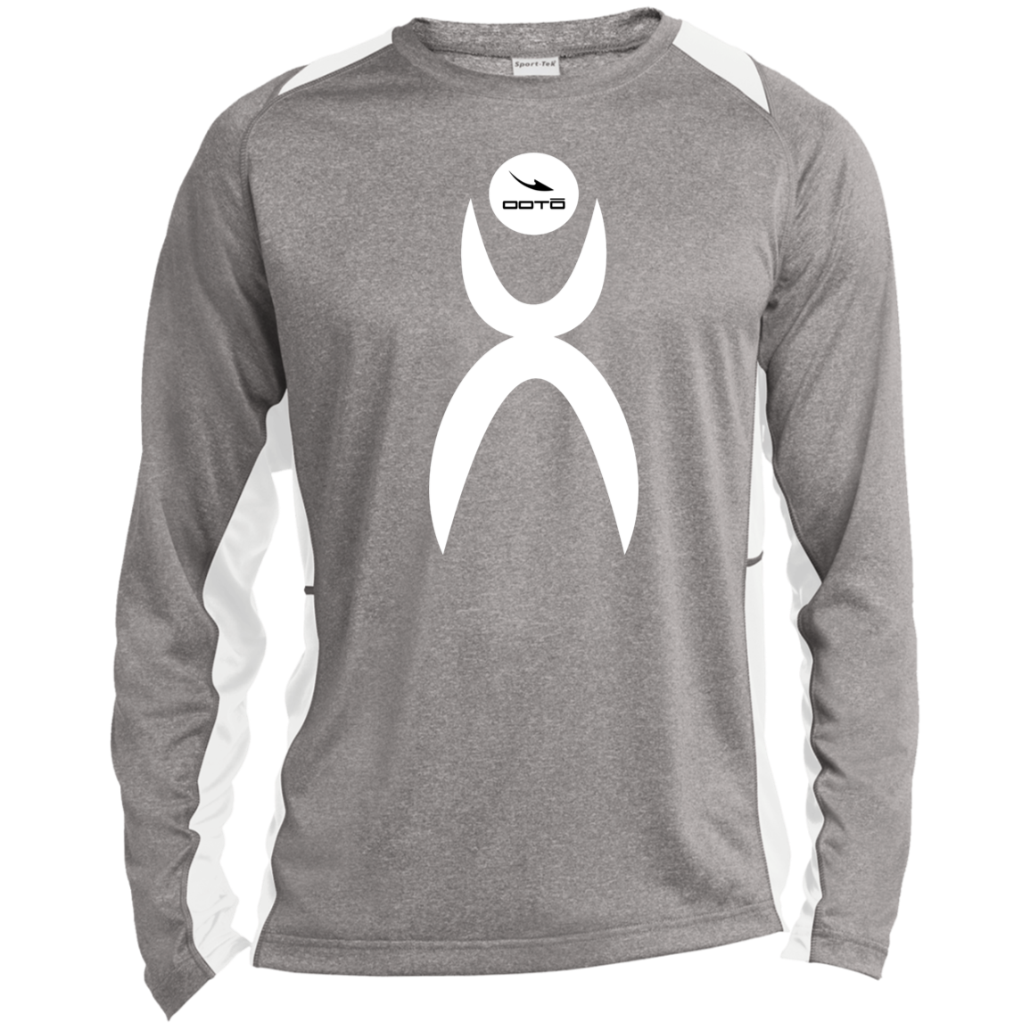 GLYPHIC EN WHITE - DASH EN BLACK - ST361LS Long Sleeve Heather Colorblock Performance Tee - 1 COLOR -