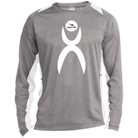 Thumbnail for GLYPHIC EN WHITE - DASH EN BLACK - ST361LS Long Sleeve Heather Colorblock Performance Tee - 1 COLOR -