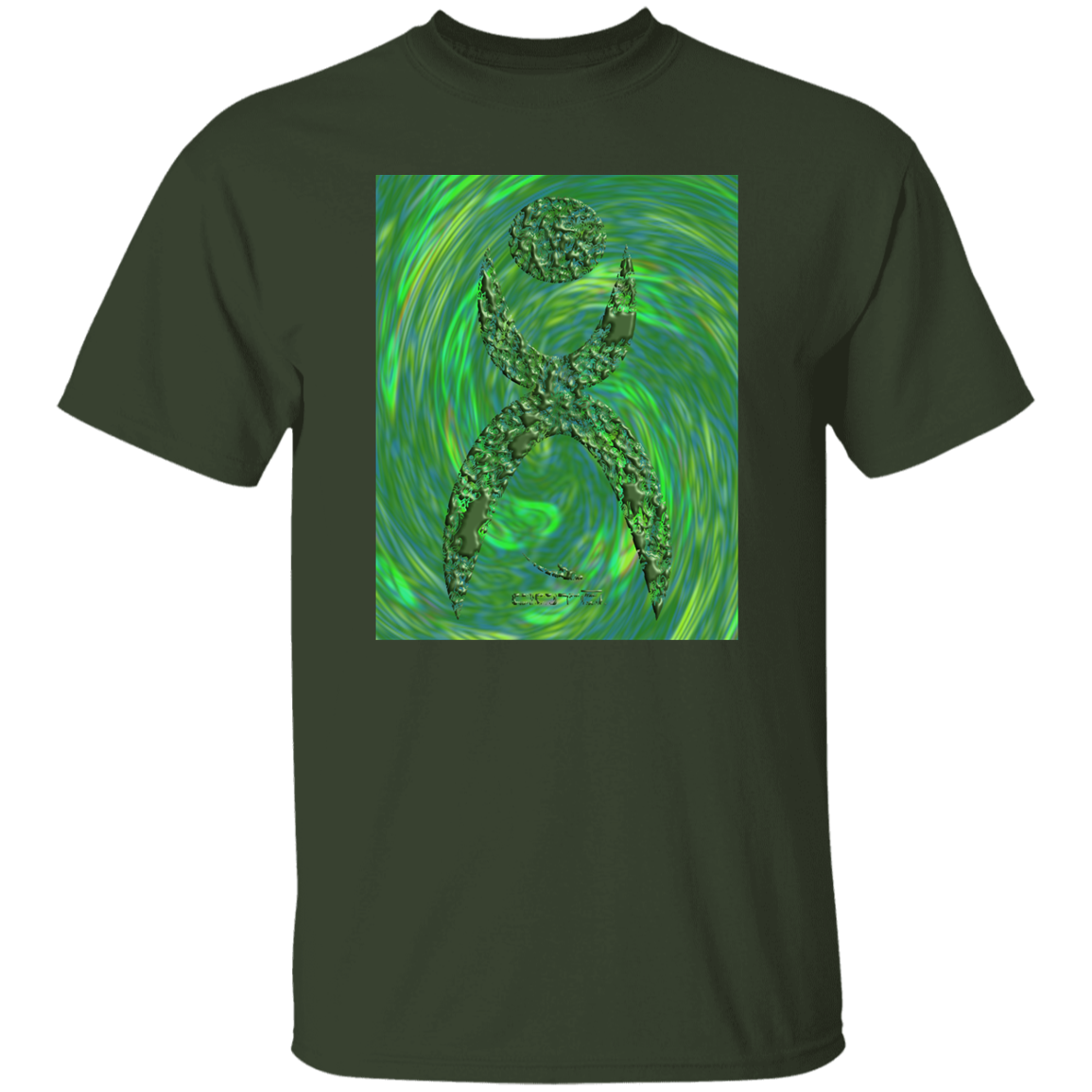 GLYPHIC EN HALTED PHASE OVER GREEN STORM -  G500 5.3 oz. T-Shirt - 6 COLORS -