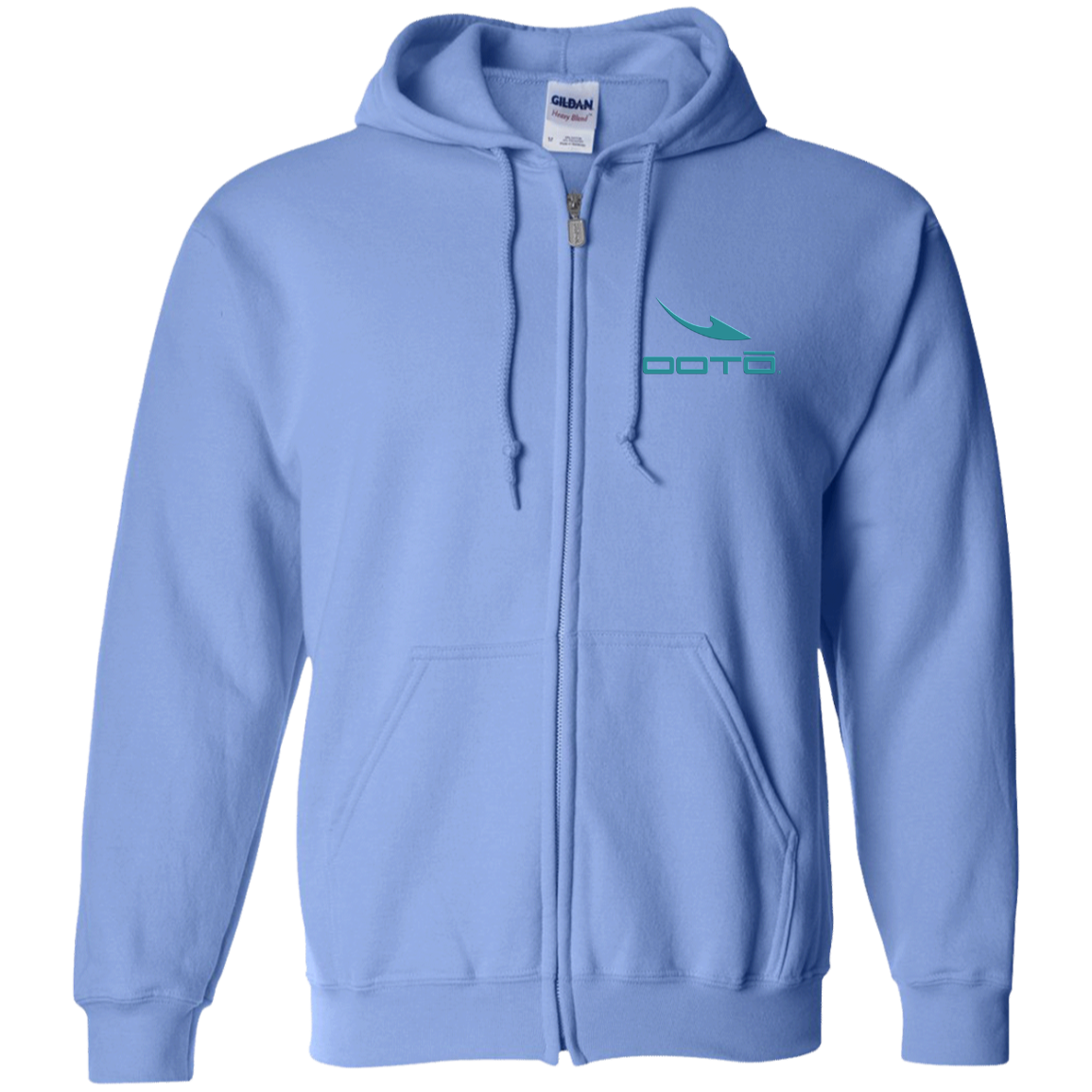 OOTO - DASH EN TURQUOISE - G186 Zip Up Hooded Sweatshirt - 8 COLORS -