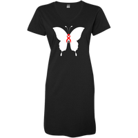 Thumbnail for BUTTERFLY EN WHITE -  RED GLYPHIC - 3522 Ladies' V-Neck Fine Jersey Cover-Up - 1 COLOR -