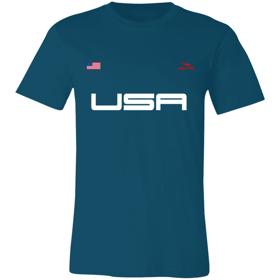 USA - DASH - FLAG - 3001C Unisex Jersey Short-Sleeve T-Shirt - 6 COLORS -