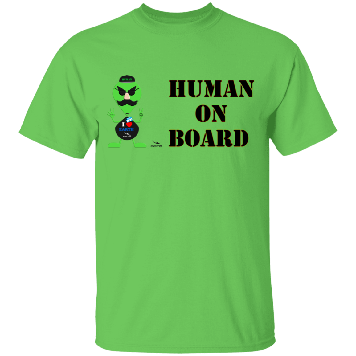 OOTO - AL- HUMAN ON BOARD G500B Youth 5.3 oz 100% Cotton T-Shirt - 10 COLORS -