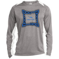 Thumbnail for DISTORTA DASH BLUE - ST361LS Long Sleeve Heather Colorblock Performance Tee - 3 COLORS -