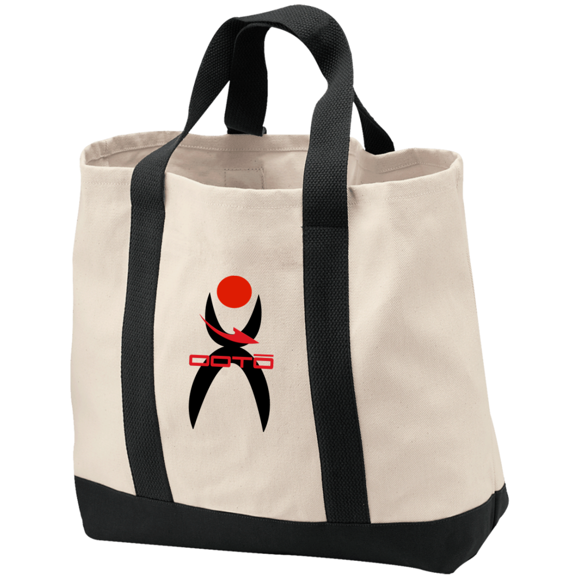 OOTO - GLYPHIC EN BLACK - RED DASH - B400 2-Tone Shopping Tote - 1 COLOR -