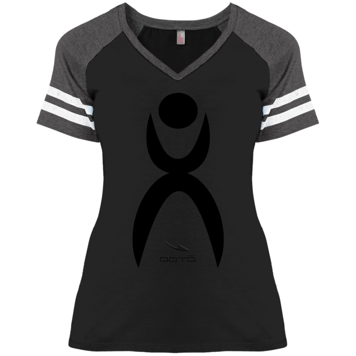 GLYPHIC EN BLACK - DM476 Ladies' Game V-Neck T-Shirt - 6 COLORS -