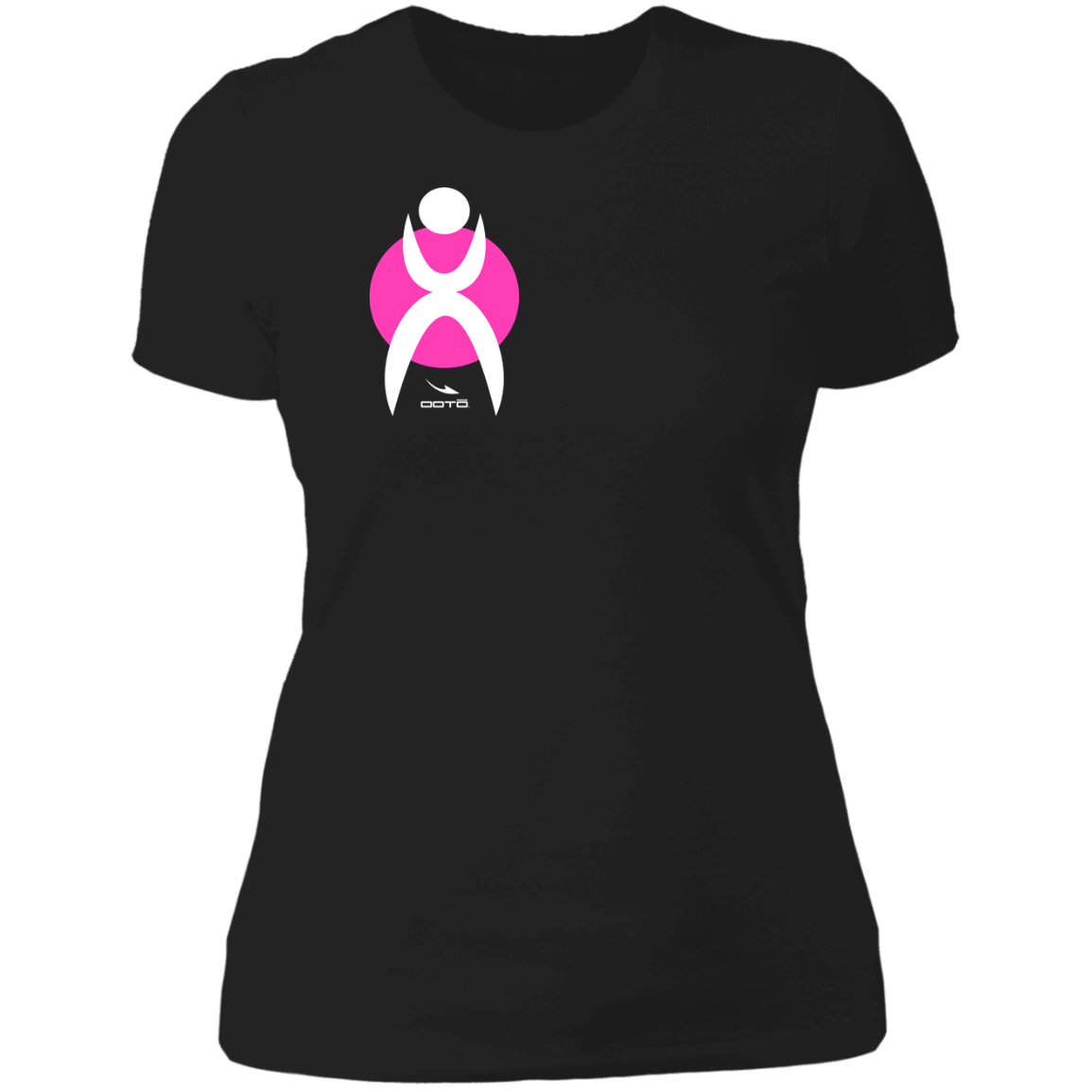 GLYPHIC EN WHITE ON PINK CIRCLE - NL3900 Ladies' Boyfriend T-Shirt - 6 COLORS -