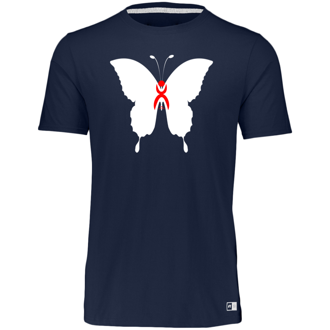 OOTO - BUTTERFLY EN WHITE -  RED GLYPHIC - 64STTB Youth Essential Dri-Power Tee - 3 COLORS -