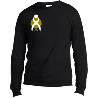 Thumbnail for GLYPHIC EN WHITE OVER OLIVE GOLD - USA100LS Long Sleeve Made in the US T-Shirt - 1 COLOR -