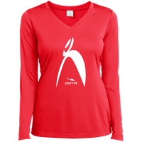 Thumbnail for BIG STEPPIN GLYPHIC EN WHITE -1 WT LST353LS Ladies’ Long Sleeve Performance V-Neck Tee - 7 COLORS -