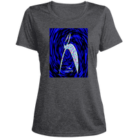 Thumbnail for GLYPHIC BIG STEPPIN HAPPILY EN DARK TUNNEL - LST360 Ladies' Heather Scoop Neck Performance Tee - 2 COLORS -