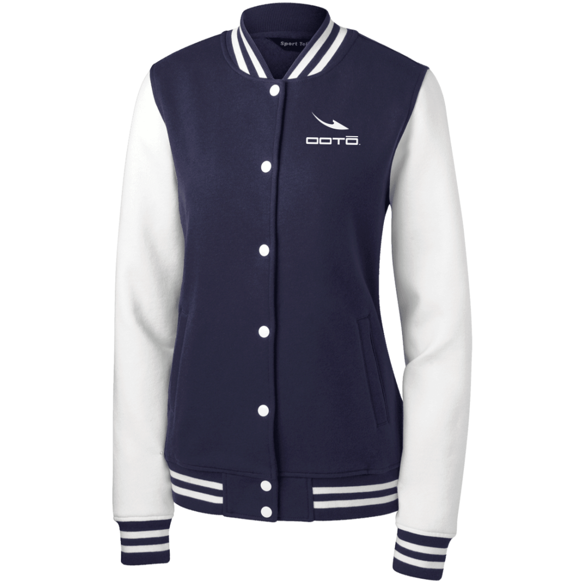 OOTO - DASH EN WHITE - LST270 Women's Fleece Letterman Jacket - 3 COLORS -