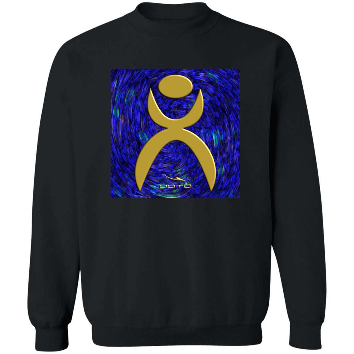 OOTO - GLYPHIC EN GOLD OVER PLASMATIC STORM - G180 Crewneck Pullover Sweatshirt - 5 COLORS -