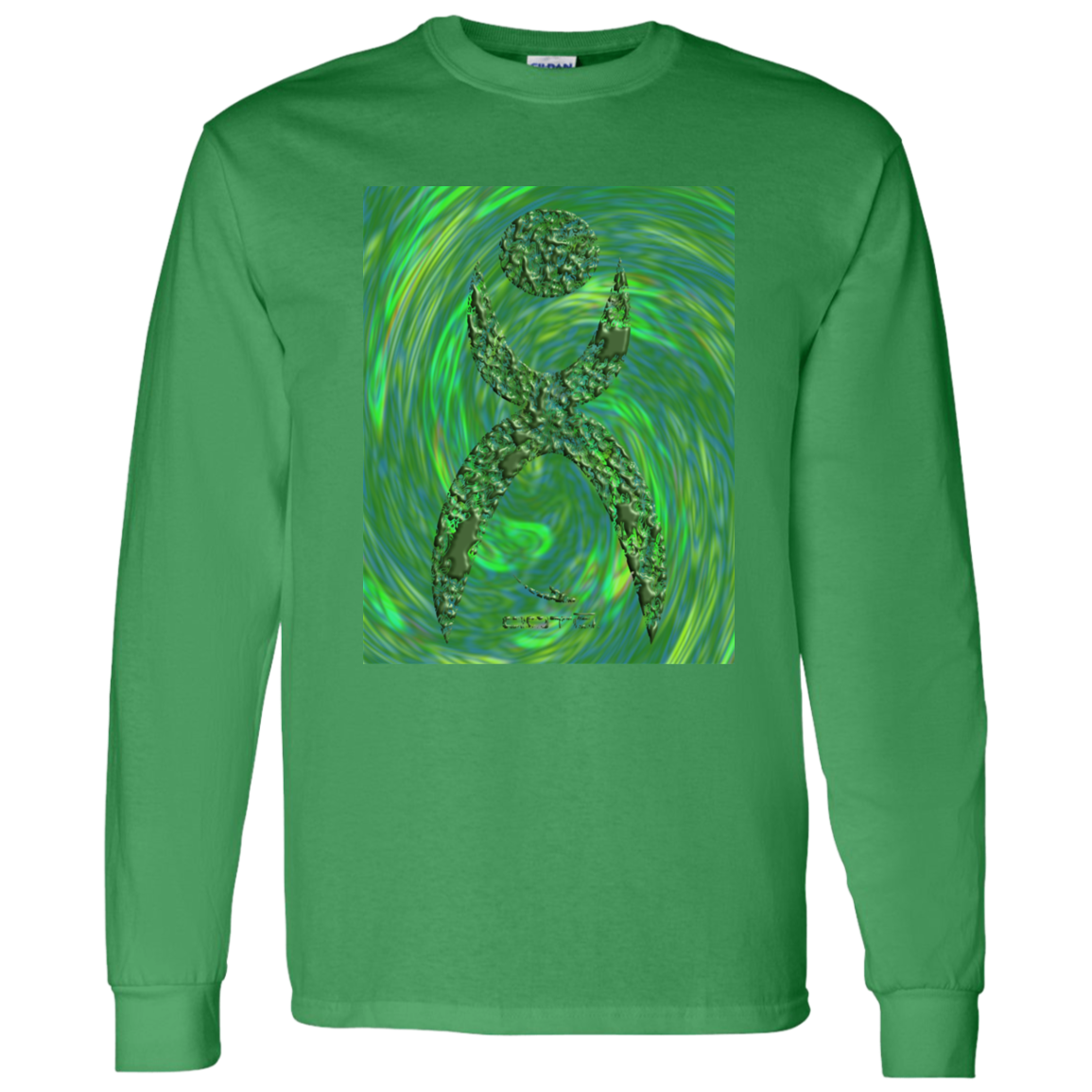 GLYPHIC EN HALTED PHASE OVER GREEN STORM - G540 LS T-Shirt 5.3 oz. - 4 COLORS -