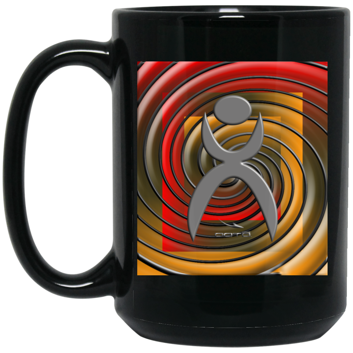 OOTO - GLYPHIC EN SPIRAL EPIC JOURNEY GRADIENT - BM15OZ 15 oz. Black Mug - 1 COLOR -