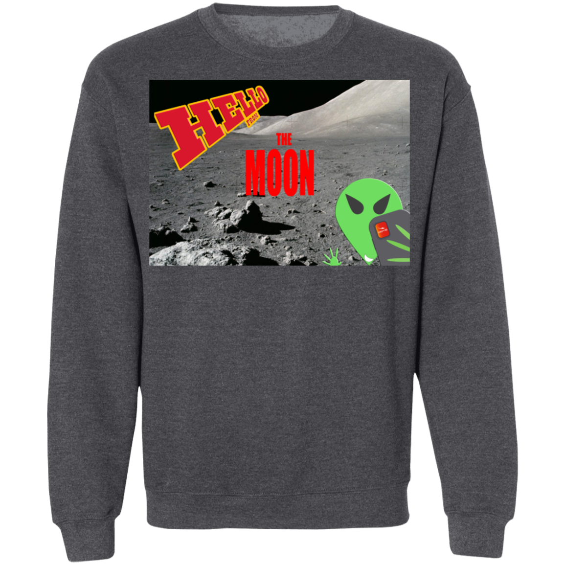 AL - Hello from THE MOON - selfie - postcard - Z65x Crewneck Pullover Sweatshirt - 5 COLORS -