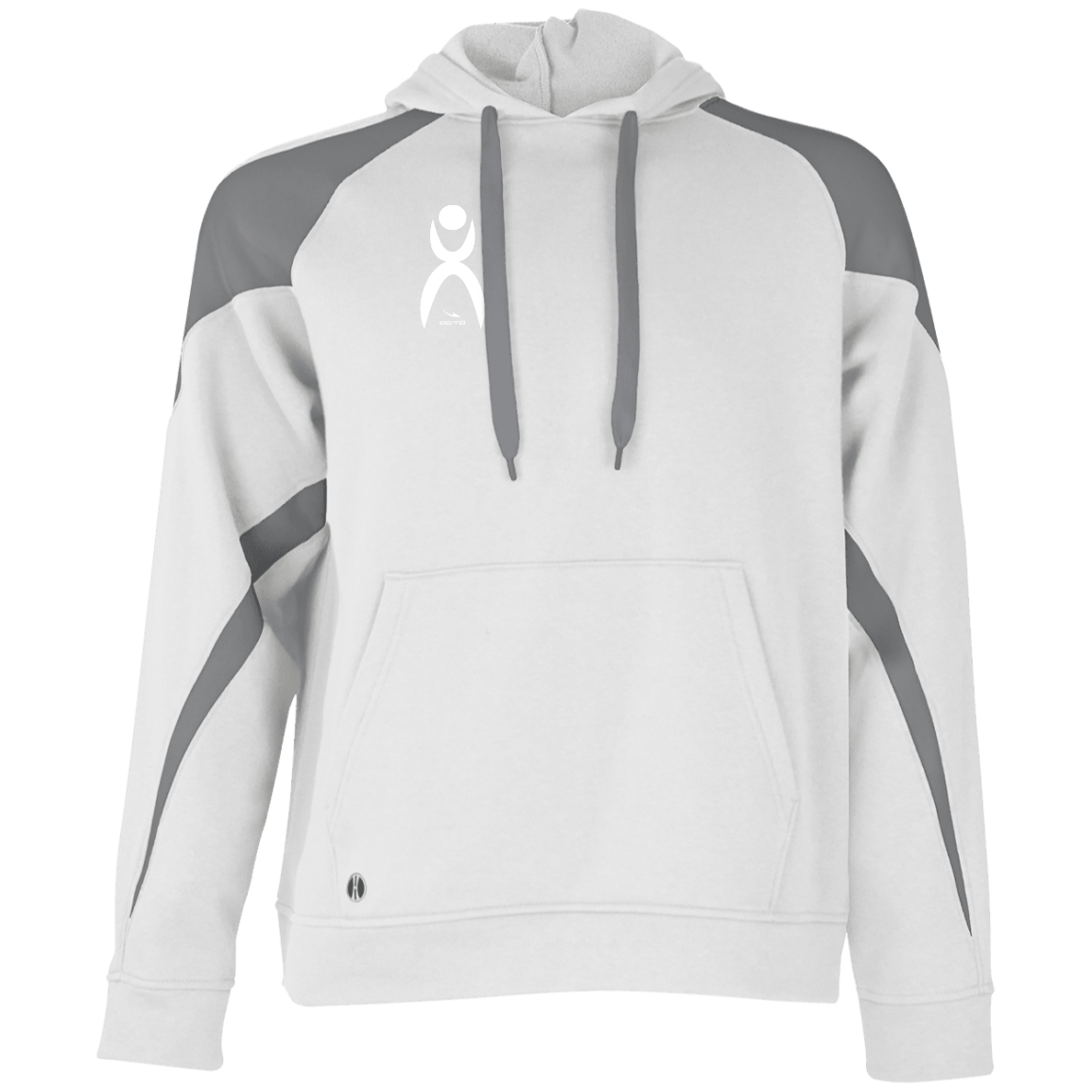 OOTO - GLYPHIC EN WHITE - 229546 Athletic Colorblock Fleece Hoodie - 9 COLORS -