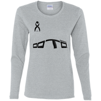 Thumbnail for DISTORTED WITH GLYPHIC BK G540L Ladies' Cotton LS T-Shirt - 4 COLORS -