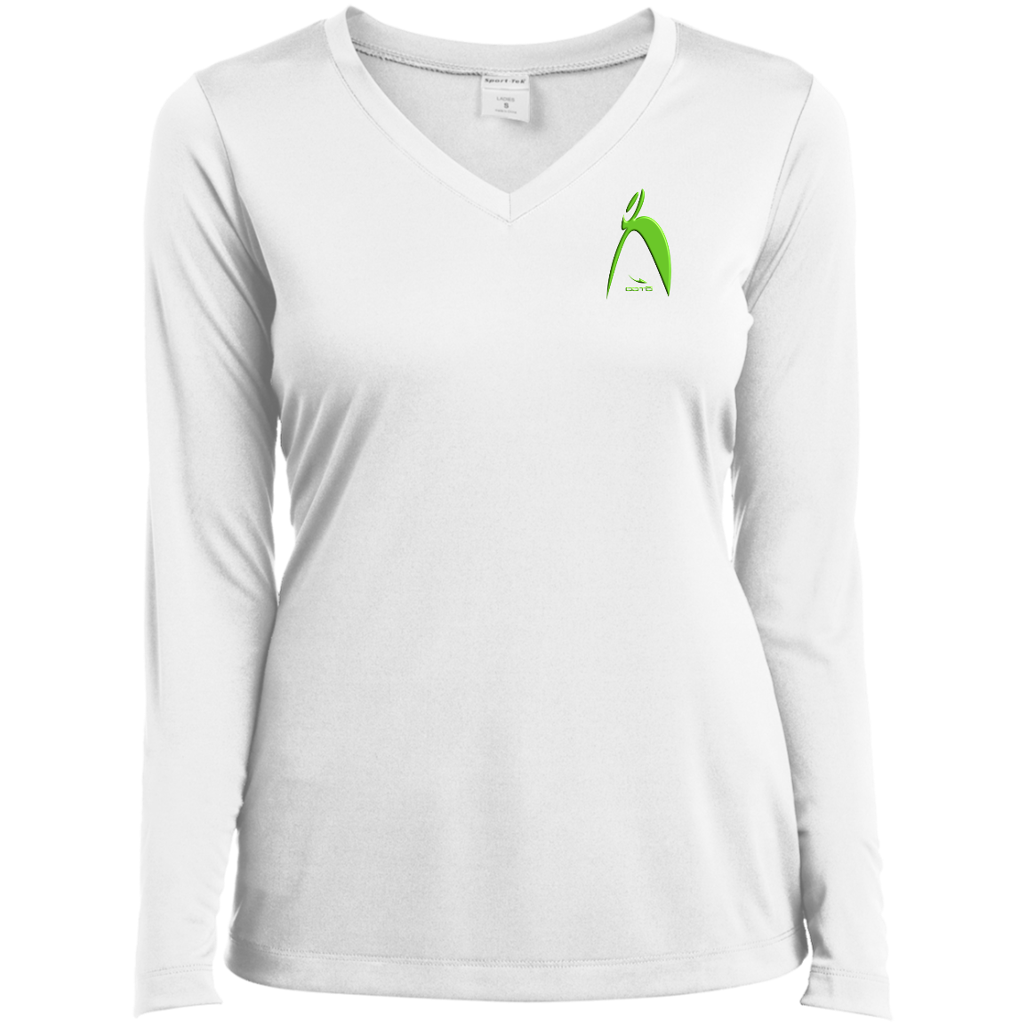 BIG STEPPIN GLYPHIC EN LIME 3D PRINT - SM LST353LS Ladies’ Long Sleeve Performance V-Neck Tee - 4 COLORS -