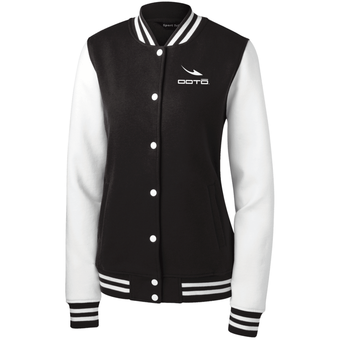 OOTO - DASH EN WHITE - LST270 Women's Fleece Letterman Jacket - 3 COLORS -