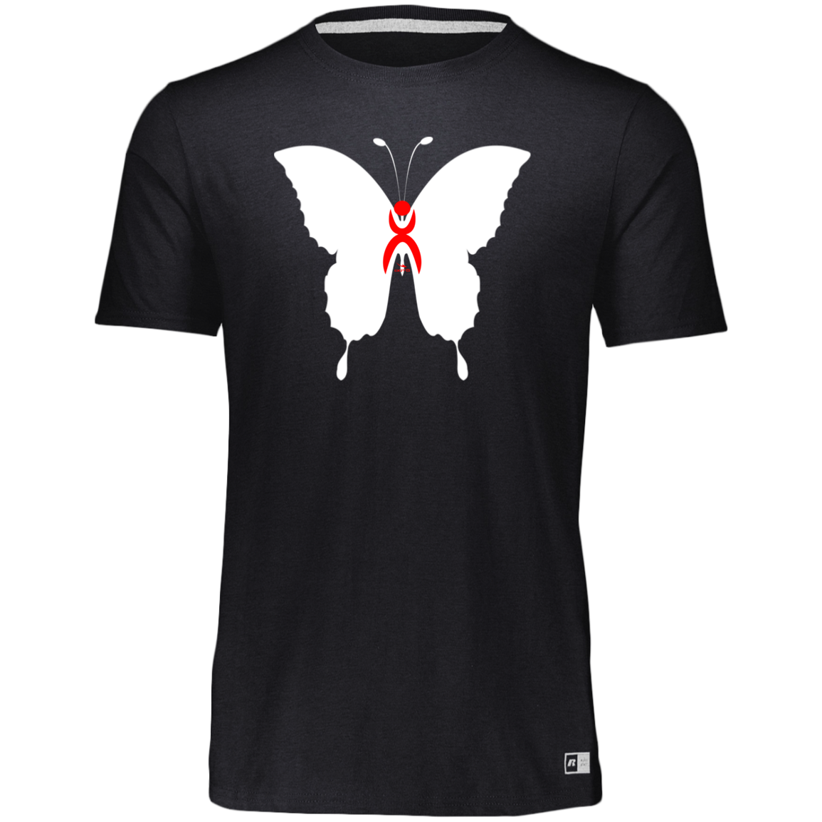 OOTO - BUTTERFLY EN WHITE -  RED GLYPHIC - 64STTB Youth Essential Dri-Power Tee - 3 COLORS -