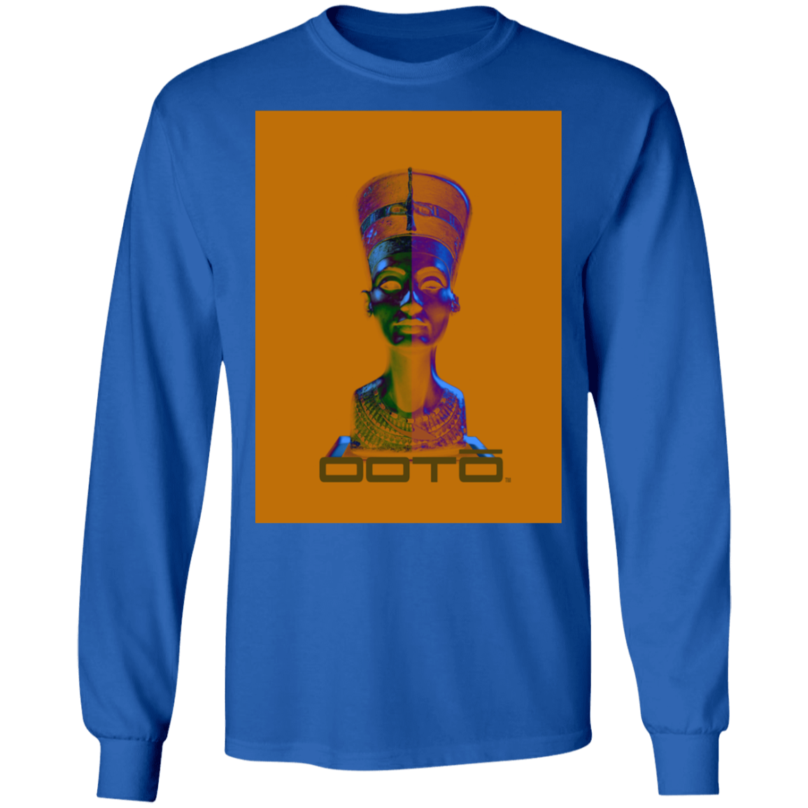 NEFERTITI X ANCIENT ARTIST UNKNOWN X OOTO IN HALF YELLOW MET - G240 LS Ultra Cotton T-Shirt - 5 COLORS -