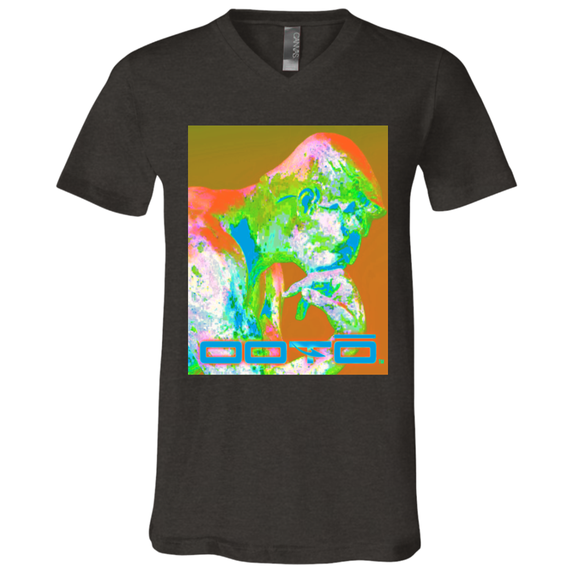 RODINS THE THINKER X OOTO EN PASTEL - 3005 Unisex Jersey SS V-Neck T-Shirt - 4 COLORS -