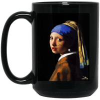 Thumbnail for VERMEERS' THE GIRL WITH THE PEARL EAR RING X OOTO - BM15OZ 15 oz. Black Mug - 1 COLOR -