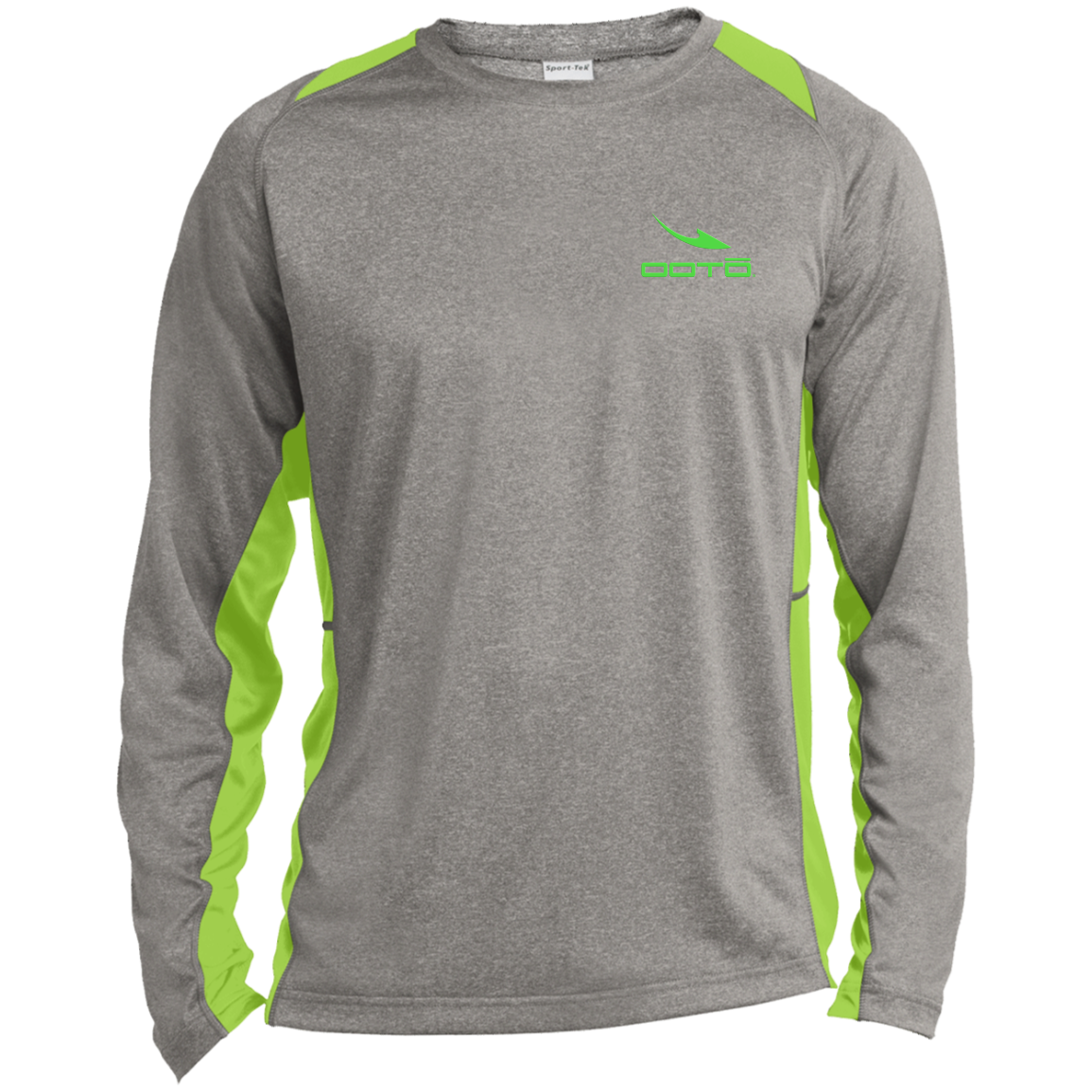 DASH EN LIME - M ST361LS Long Sleeve Heather Colorblock Performance Tee - 2 COLORS - -