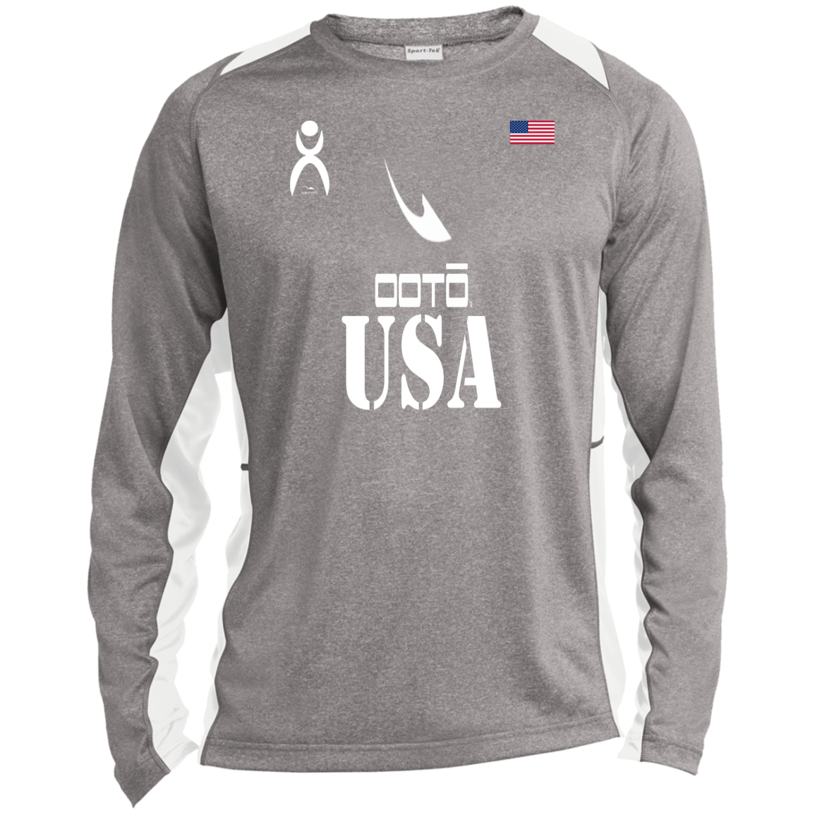 USA - ST361LS Long Sleeve Heather Colorblock Performance Tee - 5 COLORS -