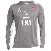 Thumbnail for USA - ST361LS Long Sleeve Heather Colorblock Performance Tee - 5 COLORS -